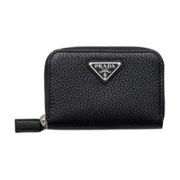 PRADA Leather Coin Purse Men's Black