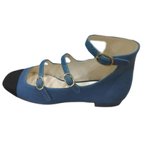 CHANEL Mary Jane Shoes Women's Blue