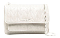MIU MIU Cow Leather Crossbody Bag Shoulder Bag Women's White