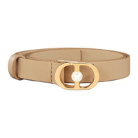 DIOR Logo Buckle, Smooth Buckle Leather Belts Women's Brown 2CM