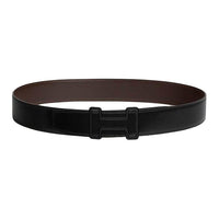HERMES Calfskin Leather Belts Men's Black/Brown Width: 3.8CM