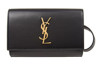 SAINT LAURENT KATE Grained Embossed Cow Leather Fanny Pack Regular Women's Black