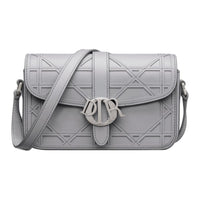 DIOR Cannage Cosmo Leather Shoulder Bag Crossbody Bag Mini Men's Gray