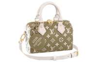 LOUIS VUITTON Speedy Bandouliere 20 Khaki Green/Beige/Cream