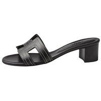HERMES Oasis Slip Resistant Slide Slippers 5cm Women's Black