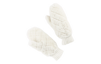 CHANEL Knit Gloves Women's White