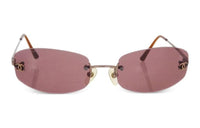 CHANEL Rectangular Sunglasses Women's Gold
