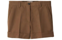 MIU MIU Gabardine Bermudas Casual Shorts Women's Brown
