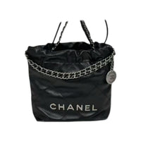 CHANEL Cow Leather Shoulder Bag Women's Black