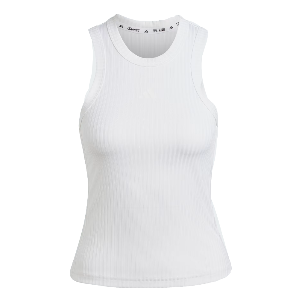 (WMNS) adidas All Gym Seasonal Rib Tight Fit Tonal 3-Stripes Tank Top Asia Sizing 'White' IW8163