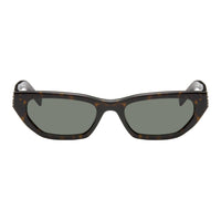 SAINT LAURENT Acetate Metal Square Sunglasses Women's Brown