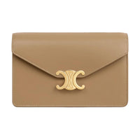 CELINE Calfskin Wallet Women's Brown
