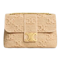 CELINE Victoire Raffia Crossbody Bag Medium Size Women's Natural's