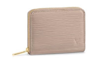 LOUIS VUITTON Zippy Cow Leather Wallets Coin Purses Regular Women's Milk Tea Beige