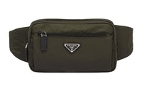 PRADA Leather Fanny Pack Men's Moss Green