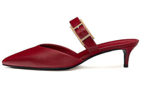 HERMES Blink Slim Heel High Heels Women's Sanga Red