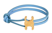CELINE Brass Calfskin Wristbands Women's Blue