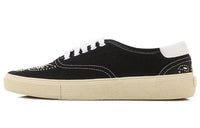 SAINT LAURENT Stylish Skateboarding Shoes Men's Black White Vintage Version