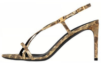 CELINE Triomphe Strap Sandals 8.5cm Women's Gold Black