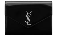 SAINT LAURENT CASSANDRE Shiny Calfskin Clutch Regular Women's Black
