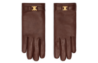CELINE Cashmere Gloves Unisex Brown