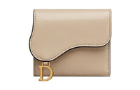 DIOR Saddle Goatskin Clutches Wallets Women's Sand