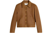 CELINE Leather Jacket Women's Bronze