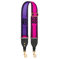 DIOR Miss Dior Embroidered Cow Leather Patchwork Shoulder Strap Bag Straps Women's Fuchsia & Black