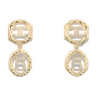 CHANEL Metal Earrings Women's Gold