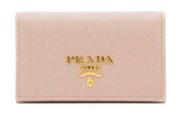 PRADA Saffiano Leather Card Holder Wallet Women's Pink
