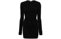 SAINT LAURENT Draped Long-Sleeved Mini Dress