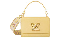 LOUIS VUITTON Twist Cow Leather Shoulder Bag Crossbody Bag Medium Size Women's Yellow