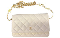 CHANEL WOC Lambskin Chain Bag Shoulder Bag Crossbody Bag Women's White