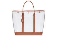 SAINT LAURENT Leather Patchwork Tote Bag Shopping Bag Shoulder Bags Women's Brown