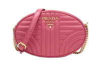 PRADA Cow Leather Crossbody Bag Shoulder Bag Women's Pink Peony