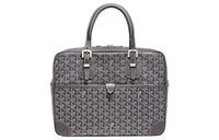 GOYARD Ambassade Canvas With Leather Handbags Briefcases Small Size Unisex Gray
