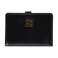 MIU MIU Leather Wallet Unisex Black