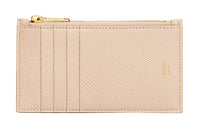 CELINE Cow Leather Coin Purses Card Holders Women's Nude Pink