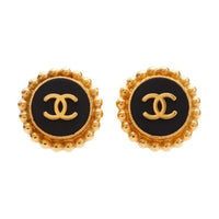 CHANEL 2010s Cc Button Earrings