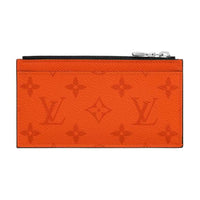 LOUIS VUITTON Coin Card Holder Monogram Eclipse Volcano Orange