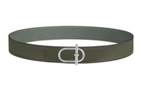 HERMES Individual Silver Buckle Epsom Calfskin Double-Sided Leather Belt Men's Black Width: 3.8cm