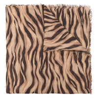 SAINT LAURENT Tiger-print Frayed Scarf