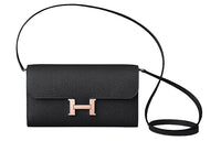 HERMES Constance To Go Epsom Leather Wallets Shoulder Bag Crossbody Bag Women's Noir Black