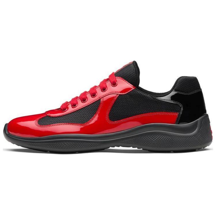 PRADA America's Cup Cushioning Anti-Slip Wear-Resistant Breathability Low-Top Athletic Shoes Men's Red Black