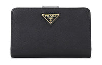 PRADA Cow Leather Wallet Women's Black