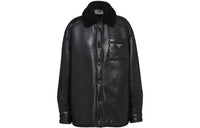PRADA Leather Jackets Women's Black