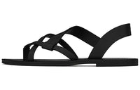 SAINT LAURENT Matt Flat Leather Sandals