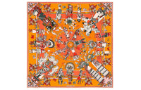 HERMES Silk Scarves Women's Orange