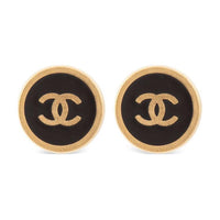 CHANEL 2001 Cc Button Clip on Earrings