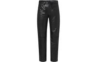LOUIS VUITTON Leather Pants Women's Black